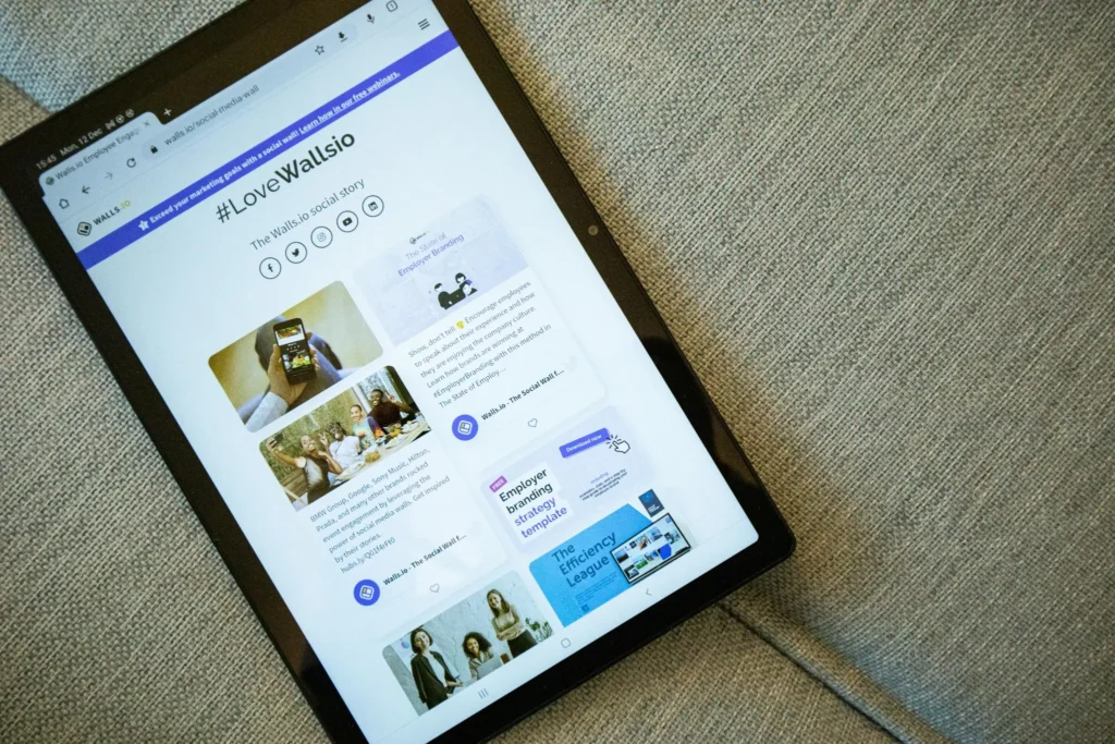 On-Page SEO Elements for School Websites Displayed on a Tablet Tablet showing website layout for on-page SEO optimization in schools