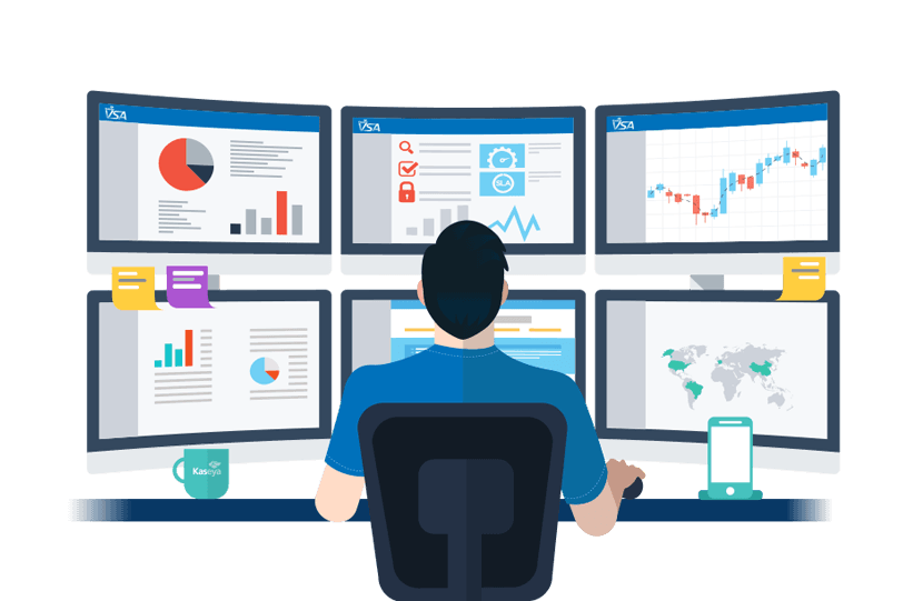 Digital analyst reviewing AI marketing dashboards and performance data