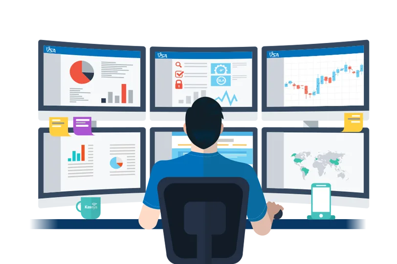 Digital analyst reviewing AI marketing dashboards and performance data