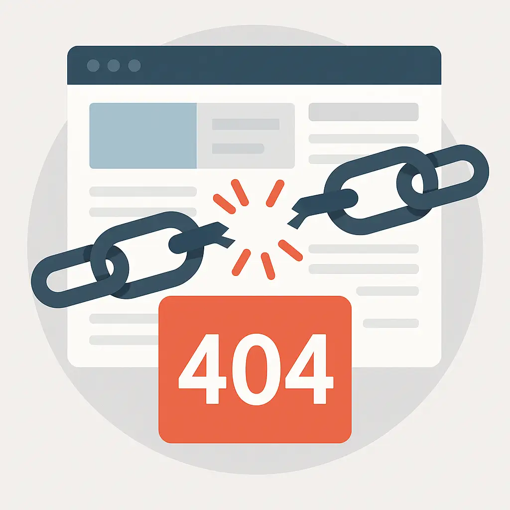 Broken internal link causing a 404 error on school website — a critical issue in technical SEO audits.